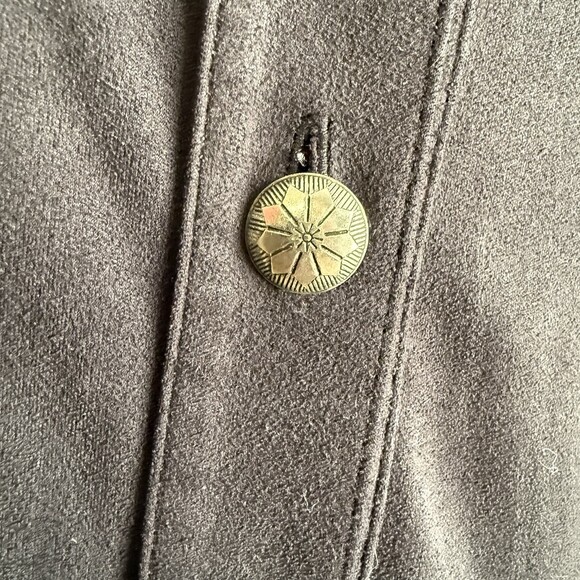 Double D Ranch Women's Size Large Black Suede Feel Button Up Western Shirt - Picture 6 of 11